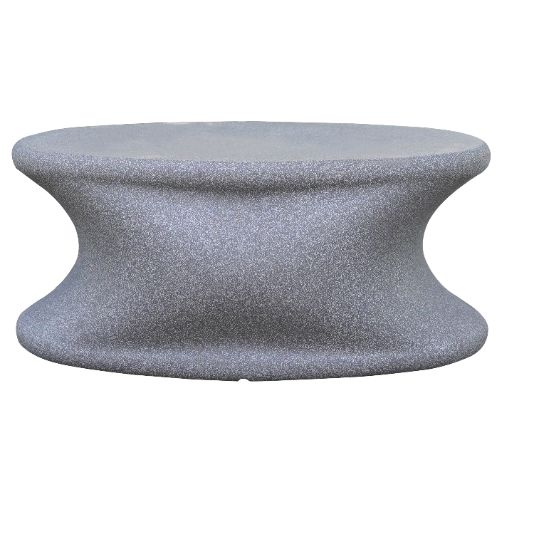 Against a white background, the Grey Stone Olivia Table, a stone finish plastic outdoor furniture table you can buy online at Sukham Home, a sustainable furniture, kitchen & dining and home decor store in Kolkata, India