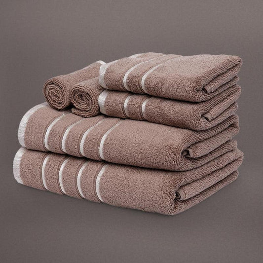 Whole set of Beige Oh-So-Soft, a set of 6 brown towels, you can buy online at Sukham Home, a sustainable furniture, kitchen & dining and home decor store in Kolkata, India