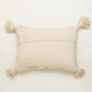 Back of the Ajanta Cushion, a rectangular tasseled and tufted accent pillow you can buy online at Sukham Home, a sustainable furniture, kitchen & dining and home decor store in Kolkata, India.