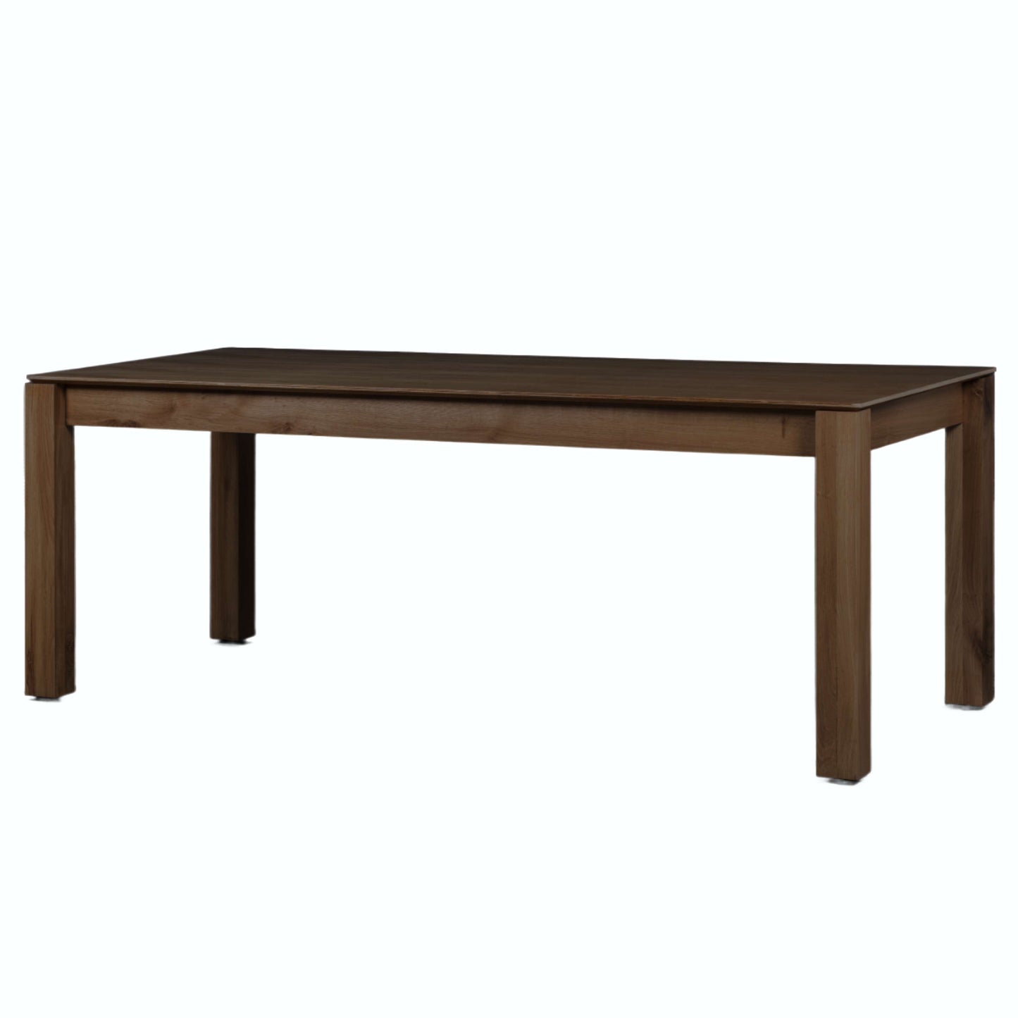 Against a white background, the Ash Grey Enlace, a wooden rectangle dining table you can buy online at Sukham Home, a sustainable furniture, kitchen & dining and home decor store in Kolkata, India