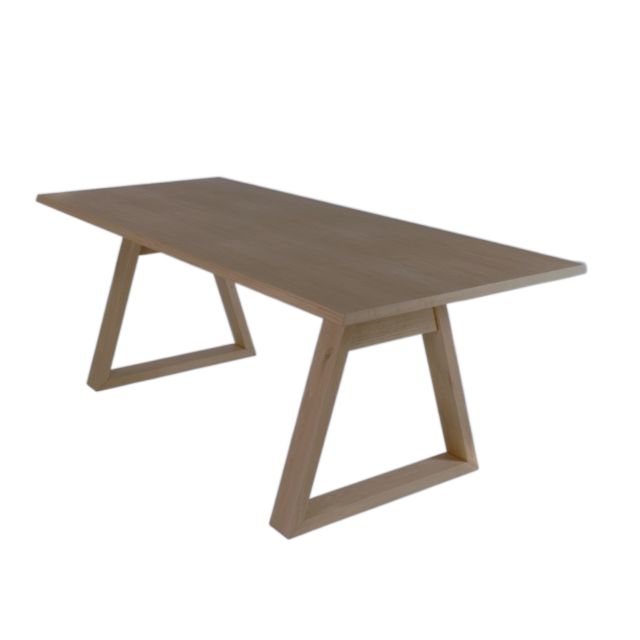 Against a white background, the Ash Grey Renuir, a wooden 6-seater rectangle dining table you can buy online at Sukham Home, a sustainable furniture, kitchen & dining and home decor store in Kolkata, India