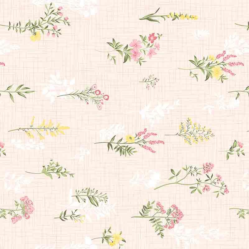  Closeup of the soft floral prints of the Bouquets of Joy Bedsheet, a contrasted king size cotton bedsheet you can buy online at Sukham Home, a sustainable furniture, gardening and home decor store in Kolkata, India