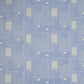 Close up of the bedsheet geometric pattern on the Cerulean Shores, a printed blue geometric queen size bedsheet you can buy online at Sukham Home, a sustainable furniture, gardening and home decor store in Kolkata, India