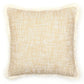Against a white background the Legally Blonde Cushion, a square accent pillow with warm distressed pattern you can buy online at Sukham Home, a sustainable furniture, kitchen & dining and home decor store in Kolkata, India.