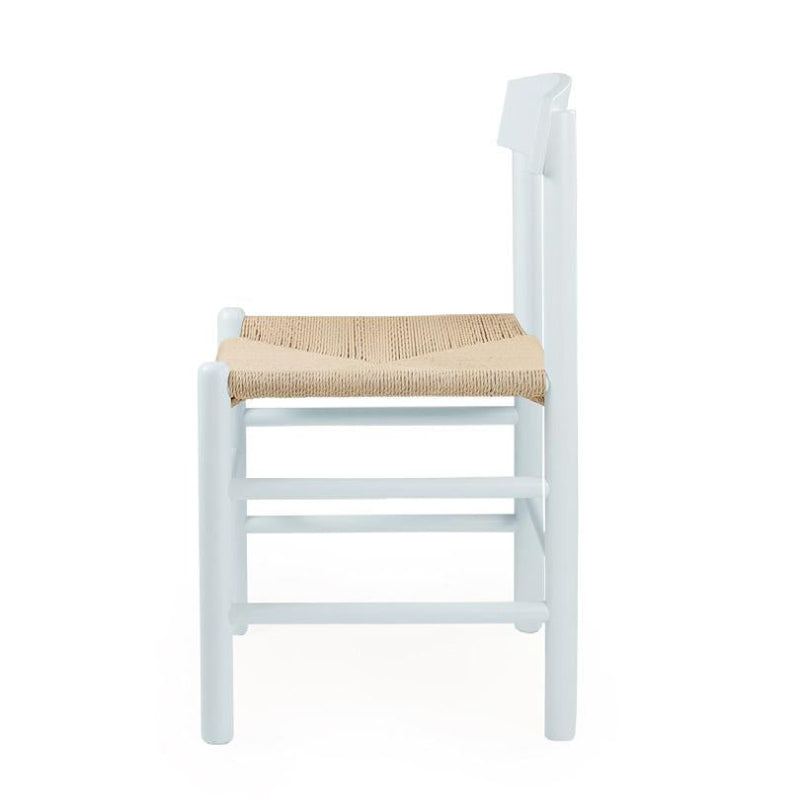 White People's Chair with a woven seat on a white background