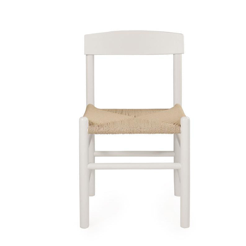 White People's Chair with a woven seat on a white background