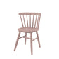 Against a white background, front view of the Oak Rose Quartz Perch Chair, a solid wood Windsor dining seat you can buy online at Sukham Home, a sustainable furniture and home decor store in Kolkata, India