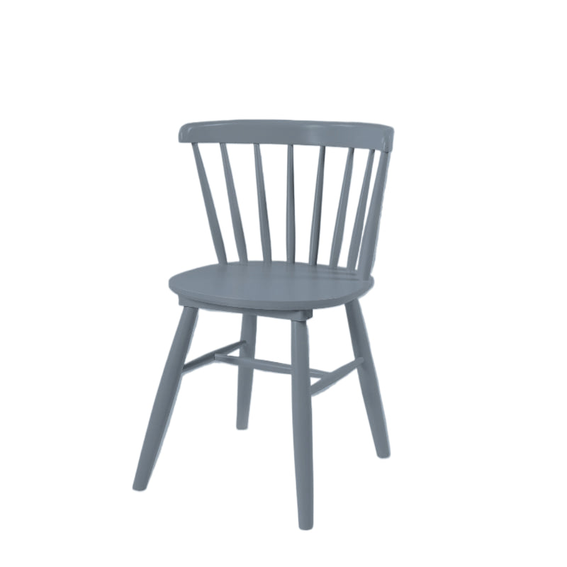 Against a white background, front view of the Oak Stormy Perch Chair, a solid wood Windsor dining seat you can buy online at Sukham Home, a sustainable furniture and home decor store in Kolkata, India