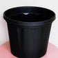 Top view of the 14 inch black nursery pot and gardening tools you can buy online at Sukham Home, a sustainable furniture, gardening and home decor store in Kolkata, India