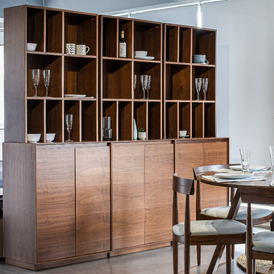 Placed together, three Arry Dining Cabinet, a wooden crockery and storage solution you can buy online at Sukham Home, a sustainable furniture, kitchen & dining and home decor store in Kolkata, India