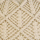 Close up of the braiding on the Beige Macrame Pouf, a white ottoman made from cotton, available at Sukham Home, a sustainable furniture, kitchen & dining and home decor store in Kolkata, India