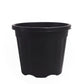 Against a white background, the 9 inch black nursery pot and gardening tools you can buy online at Sukham Home, a sustainable furniture, gardening and home decor store in Kolkata, India