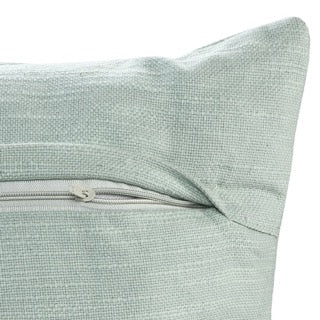 Back of the Minimalist Threaded Cushion, a square blue embroidered accent pillow available at Sukham Home, a sustainable furniture, kitchen & dining and home decor store in Kolkata, India