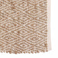 Close up of the weaving pattern of the Handwoven Jute Rug with Diamond Design Weaves, a small rectangle jute and white cotton carpet you can buy online at Sukham Home, a sustainable furniture, kitchen & dining and home decor store in Kolkata, India