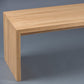 Close up of the edging on the Oak Natural Ever Bench, a solid wood dining seat you can buy online at Sukham Home, a sustainable furniture and home decor store in Kolkata, India