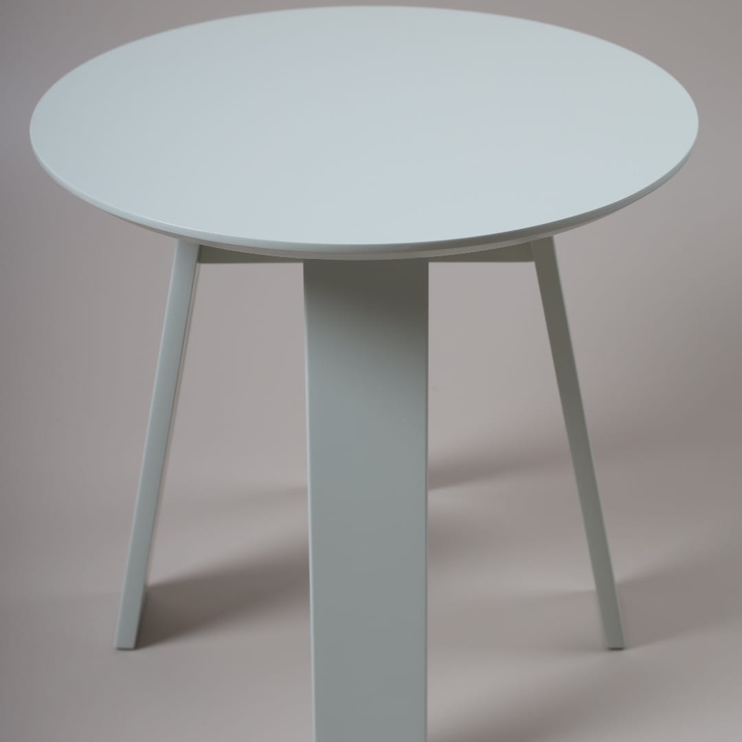 In Snow Pu, the Full Moon Centre Table, a round wooden coffee and centre table you can buy online at Sukham Home, a sustainable furniture, kitchen & dining and home decor store in Kolkata, India