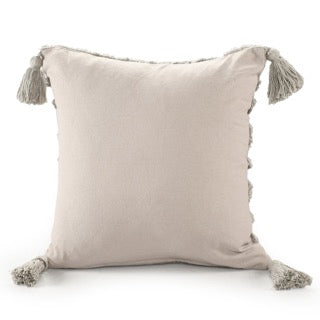 Back of the Grey Diamond Tufted Cushion, a square grey accent pillow available at Sukham Home, a sustainable furniture, kitchen & dining and home decor store in Kolkata, India