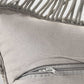 Close up of the zip of the Grey Macrame Cushion, a rectangle accent pillow you can buy online at Sukham Home, a sustainable furniture, kitchen & dining and home decor store in Kolkata, India