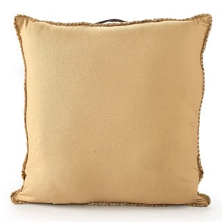 Back view of the Jute Square Floor Cushion, a square braided accent pillow, available at Sukham Home, a sustainable furniture, kitchen & dining and home decor store in Kolkata, India