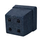 Wheels of the Midnight Blue Stone Barca Square, a square stone finish plastic planter that looks like granite available at Sukham Home, a sustainable furniture, gardening and home decor store in Kolkata, India