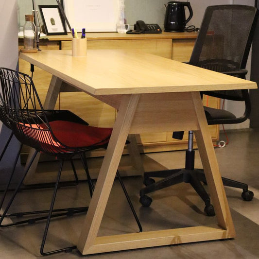 The Oak Natural Oslo Desk, a wooden office table you can buy online at Sukham Home, a sustainable furniture, kitchen & dining and home decor store in Kolkata, India