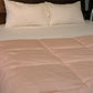 Whole set of the Pink Solid Comforter, a pink king size cotton bedsheet you can buy online at Sukham Home, a sustainable furniture, gardening and home decor store in Kolkata, India