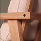 Arms and joints of the Poise Sofa, a wooden cushioned midcentury sofa you can buy online at Sukham Home, a sustainable furniture, kitchen & dining and home decor store in Kolkata, India