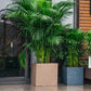 Sand Stone and Grey Stone Quebec Square, a square stone finish plastic planter that looks like granite available at Sukham Home, a sustainable furniture, gardening and home decor store in Kolkata, India