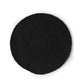 Against a white background, the Black Jute Placemat, a set of 2 or 4 round table mats you can buy online at Sukham Home, a sustainable furniture, kitchen & dining and home decor store in Kolkata, India