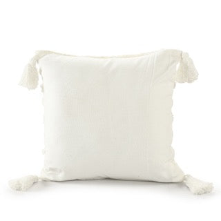 Back of the White Diamond Tufted Cushion, a square ivory accent pillow available at Sukham Home, a sustainable furniture, kitchen & dining and home decor store in Kolkata, India