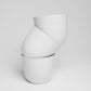 Three pieces stacked of white Verona, a round colourful indoor planter made from plastic that you can buy online at Sukham Home, a sustainable furniture, gardening and home decor store in Kolkata, India
