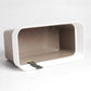 Internal view of Arty Rectangle, a rectangle white and brown indoor hanging planter made from plastic that you can buy online at Sukham Home, a sustainable furniture, gardening and home decor store in Kolkata, India