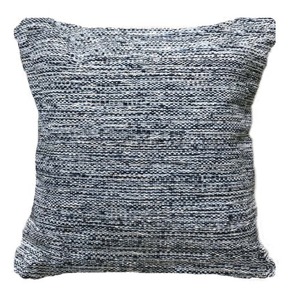 Woven Melange Cushion Cover, a plain blue accent pillow available at Sukham Home, a sustainable furniture, kitchen & dining and home decor store in Kolkata, India