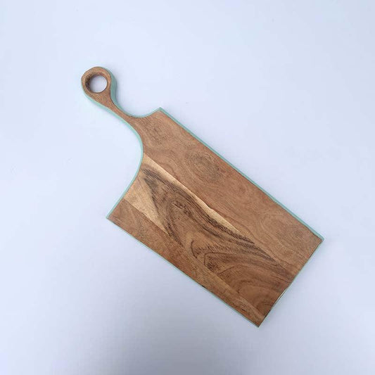 Top view of the Tokyo Acacia Wooden Platter, a solid wood cheeseboard you can buy online at Sukham Home, a sustainable furniture, kitchen & dining and home decor store in Kolkata, India